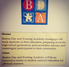 Boston Day and Evening Academy Mission and Vision.