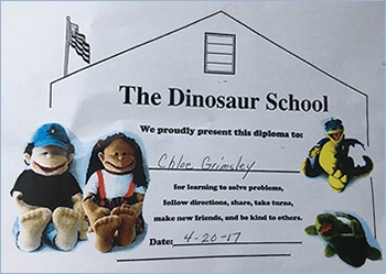 Using a program called Dinosaur School, Katherine Prince's daughter is learning social-emotional skills that will prepare her for later in life.
