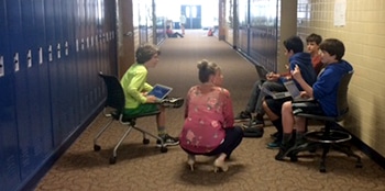 This flexibility in working space can be seen throughout Kenowa Hills Public School District, from their youngest students to their older classrooms. The flexibility empowers students of all ages.