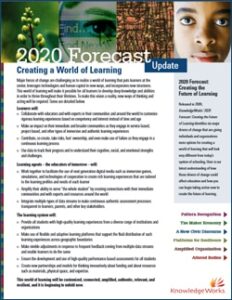 An action-oriented update to KnowledgeWorks second full forecast on the future of learning, 2020 Forecast: Creating the Future of Learning, that includes our vision for a world of learning.
