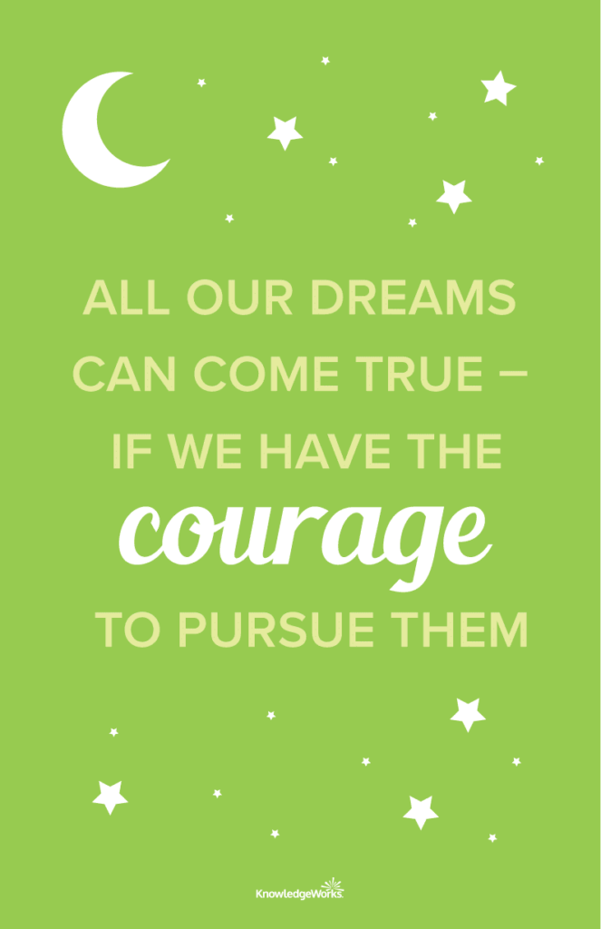 Download this free, printable classroom poster featuring an inspiring quote.