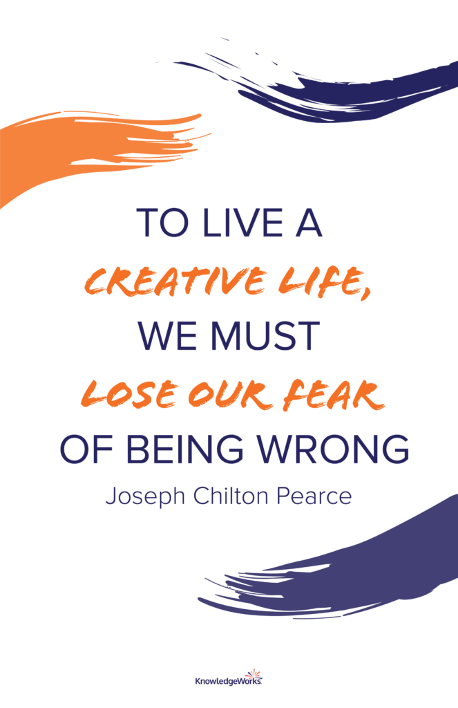 Download this free, printable classroom poster featuring an inspiring quote from Joseph Chilton Pierce.