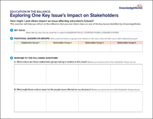 thumbnail for sensemaking template Education in the Balance: Exploring One Key Issue's Impact on Stakeholders