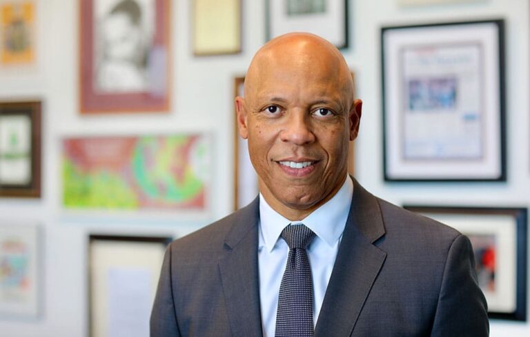 Photo of Dr. William Hite, Jr., CEO and President of KnowledgeWorks. A Black man, bald, in a suit and tie.