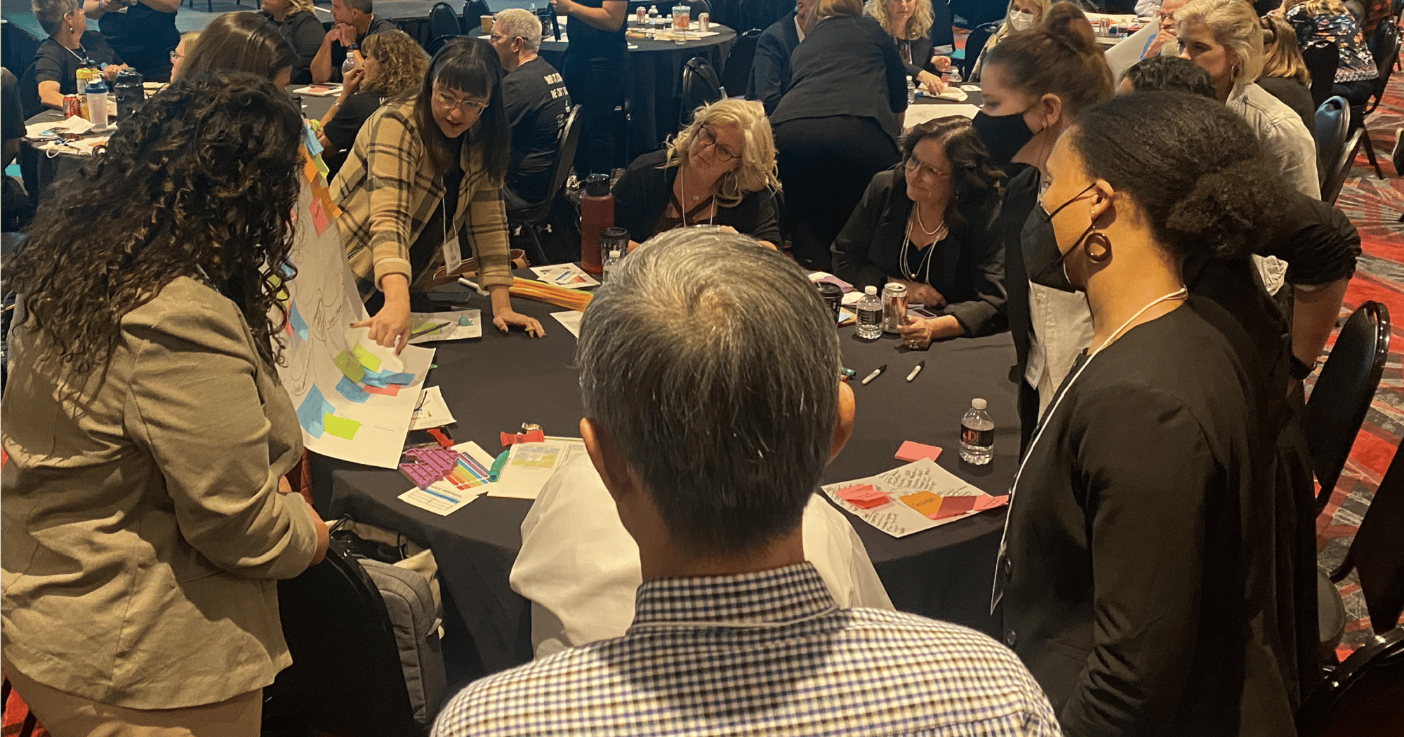 a group of stakeholders collaborate in creating a Portrait of a Learner at Nevada's Future of Learning Convening 2022