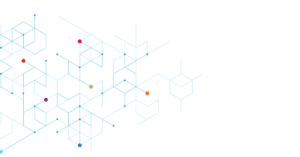 Blue hexagonal geographic pattern fading against a white background