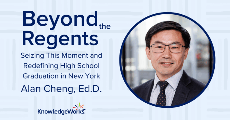 Dr. Cheng's portrait alongside the title of the article "Beyond the Regents"