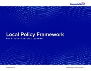 cover of local policy framework publication displaying a pattern of light blue dots over daarker blue